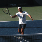 Roger Federer Hitting a Forehand Volley